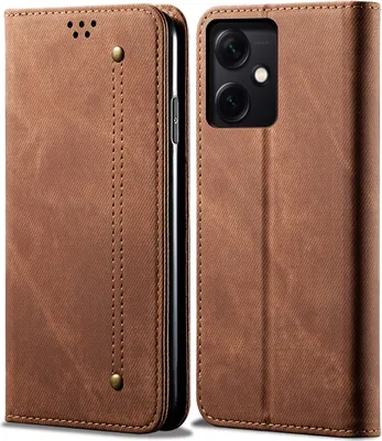 Obrázek produktu pro Redmi Note 12 Case, kožené flipové pouzdro typu kniha se stojánkem pro Xiaomi Redmi Note 12 Brown