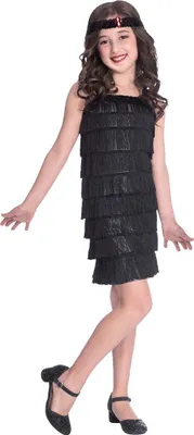 Produktbild von 20er Jahre Flapper Kinderkostüm Black Deluxe