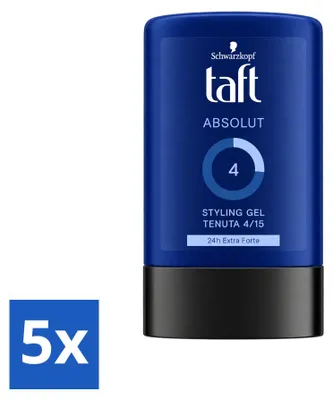 Produktbild von 5 x Schwarzkopf Taft Absolut Haargel für Männer - Langanhaltender Halt - 300 ml - Vorteilspackung - 5 Stücke