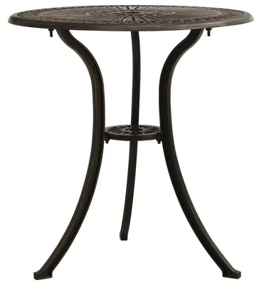 Produktbild von Runder Gartentisch aus Aluminiumguss mit Sonnenschirmhalter, 62 x 65 cm