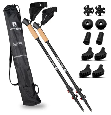 Productafbeelding van Wandelstokken, aluminium, telescopisch, 65-135 cm, met kurkgreep, geschikt voor trekking