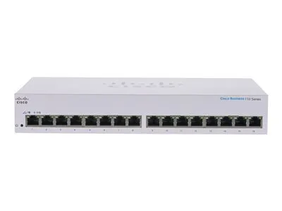 Obrázek produktu pro Cisco CBS110, Nespravované, L2, Gigabit Ethernet (10/100/1000), Plně duplexní režim, Instalace do racku, 1U