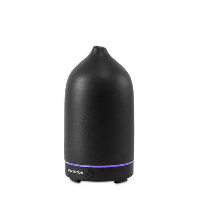 Produktbild von PRIXTON Luftbefeuchter Zen 100 ml, Aroma-Diffusor mit 5 Nebelmodi, Leise 35 dB, LED-Licht in 7 Farben, Fernbedienung und USB C, Schwarz