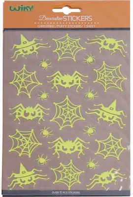 Image de Autocollants phosphorescents 25 x 14,4 cm Araignées HALLOWEEN
