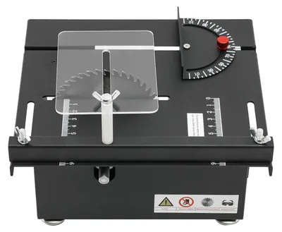 Produktbild von Mini Tischkreissäge - Kompakte Tischsäge - 200 W - 11 cm Sägeblatt - 7 Stufen - 0–90° Neigung - 10000 U/min - Kupfermotor - Schwarz