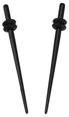Produktbild von 2 Stück Acryl-Keil-Ohrstöpsel, Taper-Expander, O-Ring-Dehnungsset, Schwarz