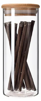 Vorratsgläser mit Bambusdeckel, luftdicht, 15 x 6 cm, 2er-Set