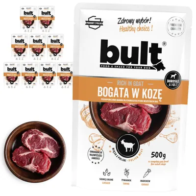 Produktbild von BULT | Hundenahrung Ziegenfleisch - Hunde Nassfutter Set 10x500g Beutel - Nassfutter Ziege fur Hund