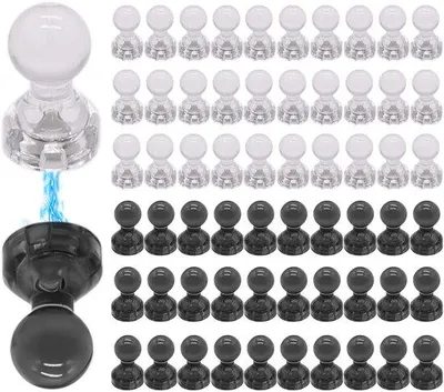 Produktbild von 60 Stück magnetische Pins, weiße Pinnwandzubehör, für Kühlschrank, Fotos, Dokumente