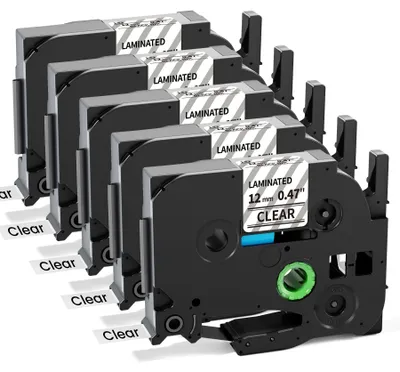 Productafbeelding van Compatibele Labeltape voor Brother P-touch Printers, 12 mm Transparant