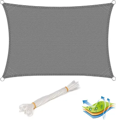 Produktbild von Sonnenschutztuch HDPE atmungsaktiv mit UV-Schutz | Grau | 2x3 m