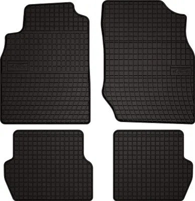 Produktbild von Gummifußmatten passend für Nissan Almera N16 (Schrägheck, Bj. 2000-2006) –  schwarz, passgenau, mit Befestigungen set 4 Stk. - Gummi-Automatten