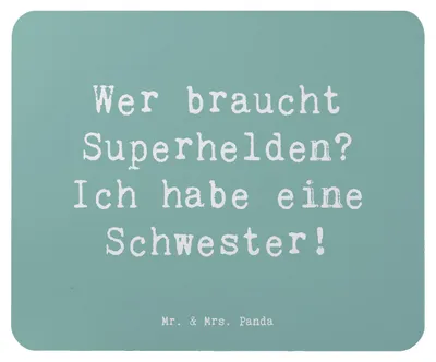 Produktbild von Mr. & Mrs. Panda Mauspad Spruch Liebe Schwester - Meeresbrise - Geschenk, Geschwisterliebe, mousematte, Familie, pc mousepad, Familiengeschenk, laptop, Mouse Pad