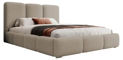 Produktbild von Selsey Bauro - Polsterbett 160x200 cm, mit Stauraum und Bouclé-Bezug, beige