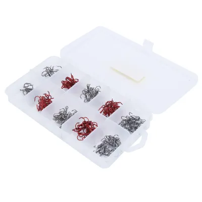 Image de Hameçon de pêche, hameçons triples, hameçons triples en acier au carbone, hameçons triples, set d'hameçons triples, accessoires de pêche