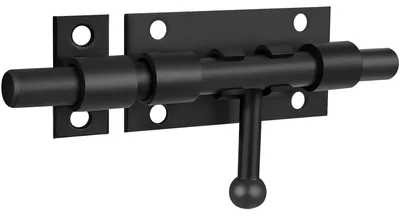 Produktbild von Türriegel, schwarz, Edelstahl, abschließbar, 12 mm, Schieberiegel