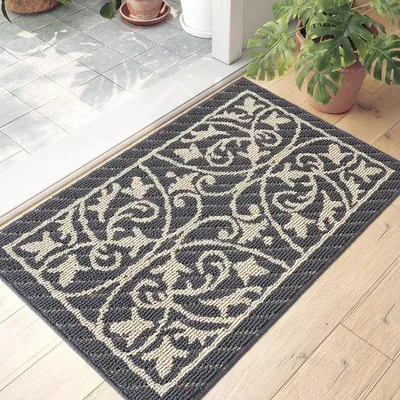 Obrázok produktu pre Protisklzová rohož 80 x 120 cm, tmavošedá, absorpčná, umývateľná