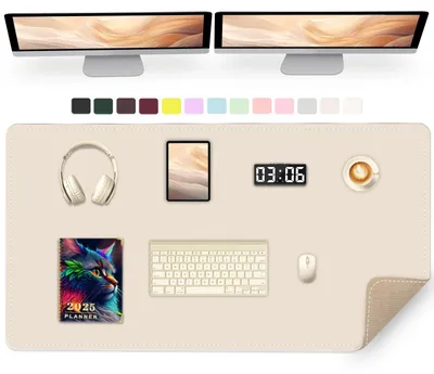 Produktbild von Große Kunstleder Schreibtischunterlage - 120x43cm Rutschfester Schreibtischschutz für Zuhause und Büro