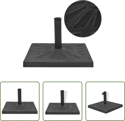 Obrázek produktu pro The Living Store Stojan na slunečník Resin Square Black 19 kg