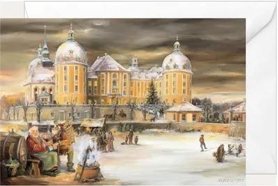Produktbild von Weihnachtsklappkarte Moritzburg mit Umschlag, Kunst von T. Hopperdietzel
