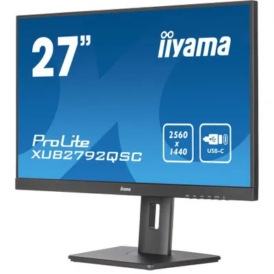 Produktbild von iiyama ProLite XUB2792QSC-B5, 68,6 cm (27"), 2560 x 1440 Pixel, Wide Quad HD, LED, 4 ms, Schwarz