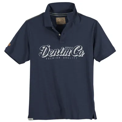 Produktbild von Redfield Poloshirt Übergröße denimblau Vintageprint