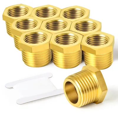 Imagen del producto de Juego de 10 adaptadores de latón para conexiones de tuberías