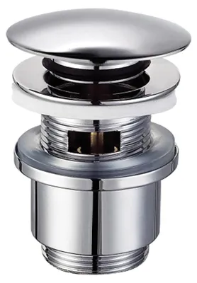 Immagine prodotto di Schläfer 4051003 | Piletta Click Clack per Lavabo Bagno e Bidet con Troppopieno in Ottone Cromato, Misure 1" 1/4, Tappo di Scarico Universale per Lavandino
