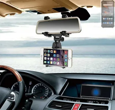 Produktbild von K-S-Trade Smartphone Halterung kompatibel mit Oukitel WP19 Pro Rückspiegel Halterung schwarz Auto Halterung KFZ Halter