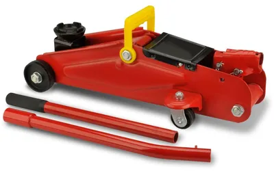 Immagine prodotto di Cric idraulico da garage - 2 t - Altezza di sollevamento 135-342 mm - Acciaio - Rosso e giallo