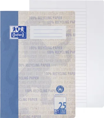Produktbild von Oxford Schulheft "Recycling" DIN A4 Lineatur 25 / liniert 16 Blatt