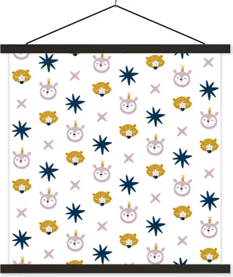 Produktbild von MuchoWow® Textilposter Tiere - Muster - Formen 40x40 cm mit schwarzem Rahmen - Fotos