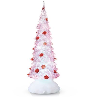 RGB LED Deko Tischleuchte, Tannenbaum, klar, H 27 cm