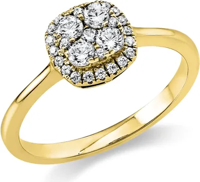 Produktbild von Ring aus 585 Gold Gelbgold 29 Diamanten 0,35ct TW-SI B:10,2mm Innenumfang 58mm  Ø18.5mm
