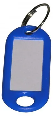 Produktbild von 50 Schlüsselanhänger / Schlüsselschilder blau mit Ring