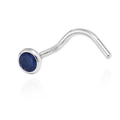 Produktbild von NKlaus Nasenpiercing 925 Silber Nasenstecker Spiralen-Form 3,5mm Zirkonia Dunkelblau 14846