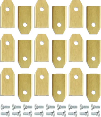 Image de Wiltec Lot de 18 lames de rechange pour robot tondeuse V1 – en Acier inoxydable et Titane – 35 x 18 mm – épaisseur 0,75 mm – Tonte de Gazon Pelouse, Jardinage