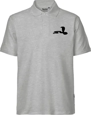 Produktbild von Huuraa Herren Polo Shirt Schlange Kobra Silhouette 3XL Sport Grey Bio Baumwolle Fairtrade Poloshirt Geschenkidee