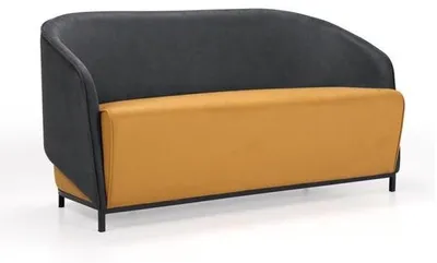 Productafbeelding van Design tweezitsbank, loungebank, leren bekleding, luxe banken