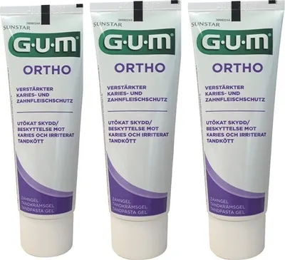 Produktbild von 3x Gum Ortho Zahngel 3x 75 ml