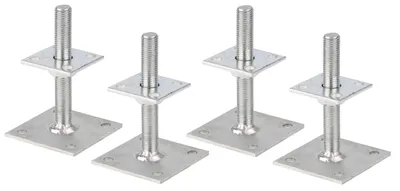 Image de Support de poteau Alberts 4 x I, réglable en hauteur de 30 à 150 mm, plaque 150 x 150 mm, galvanisé, passivé à couche épaisse, à visser