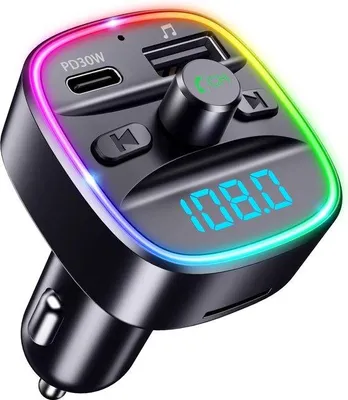 Obrázek produktu pro Bluetooth vysílač s mikrofonem, 2 v 1, do auta, vícebarevný