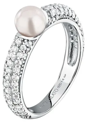 Obrázek produktu pro Stříbrný prsten s pravými perlami a zirkony Pearl SXU500 – obvod: 56 mm
