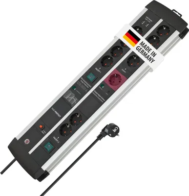 Produktbild von Brennenstuhl 1392000232, 3 m, Drinnen, Type E/F, IP20, Schwarz, Silber, 14 AC-Ausgänge