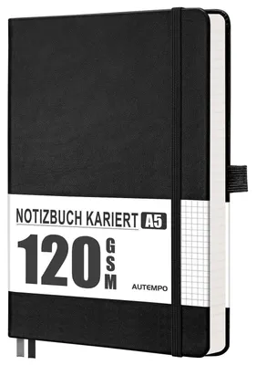 Obrázok produktu pre Zošit A5, čiarovaný, 160 strán, papier 120 g/m², čierna farba