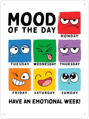 Produktbild von Emotionen Metallschild XXL in 28x38 cm mit Spruch Mood of the Day