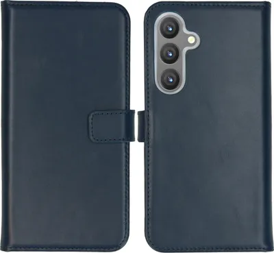 Image de Selencia Bibliothèque en cuir véritable pour le Samsung Galaxy S24 Plus - Bleu foncé