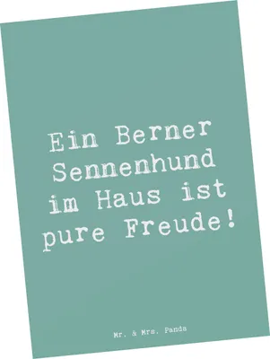 Produktbild von Mr. & Mrs. Panda Postkarte Spruch Berner Sennenhund Freude - Meeresbrise - Geschenk, Haustierfreude, Grußkarte, Hundetraining, Fotokarte, Hund, Postkarten, Hunde