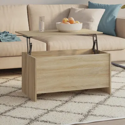 Zdjęcie produktu dla Maison Exclusive – stolik kawowy z drewna dębowego Sonoma, 102 x 55,5 x 52,5 cm, materiał drewnopochodny
