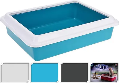 Produktbild von Katzenklo Katzentoilette 43x33x11cm Katzen-WC grau - pondeo.de